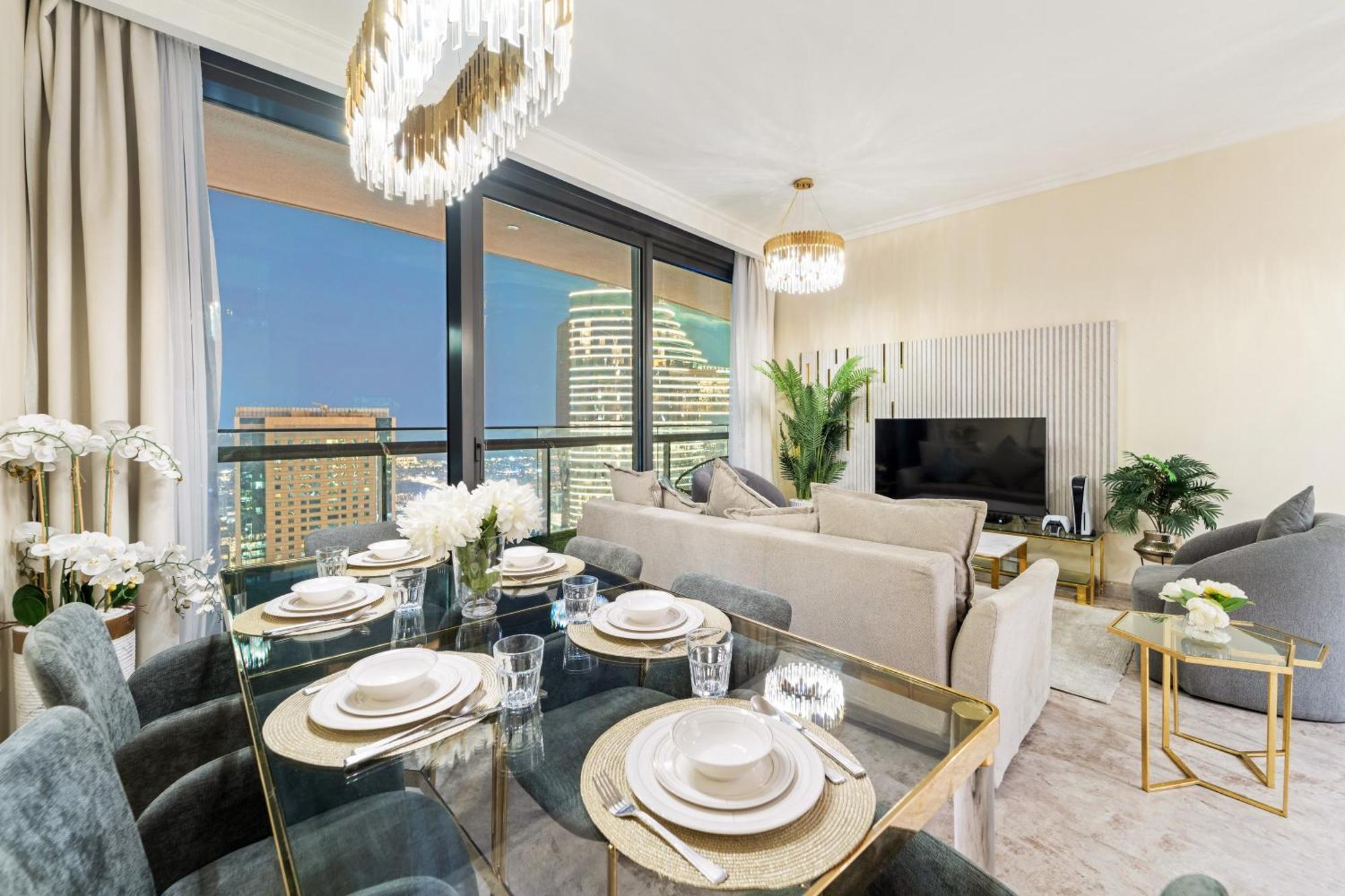 First Class 2Br With Full Dubai Skyline & Sea View Extérieur photo