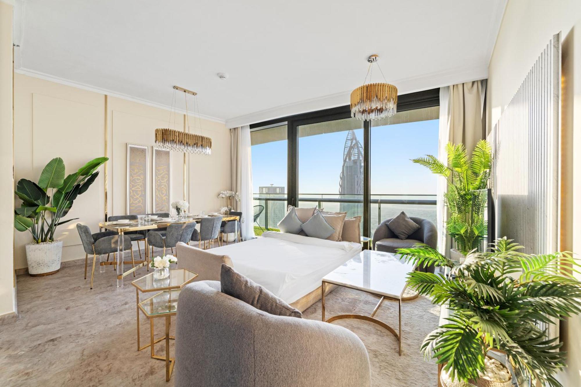First Class 2Br With Full Dubai Skyline & Sea View Extérieur photo